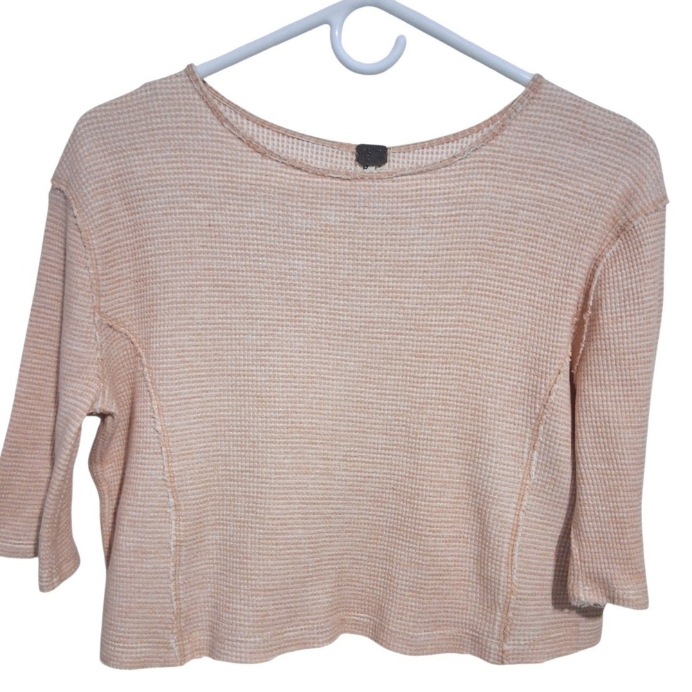 We The Free Waffle Knit Women's size P+Small Thermal Grunge Preppy Cropped Top